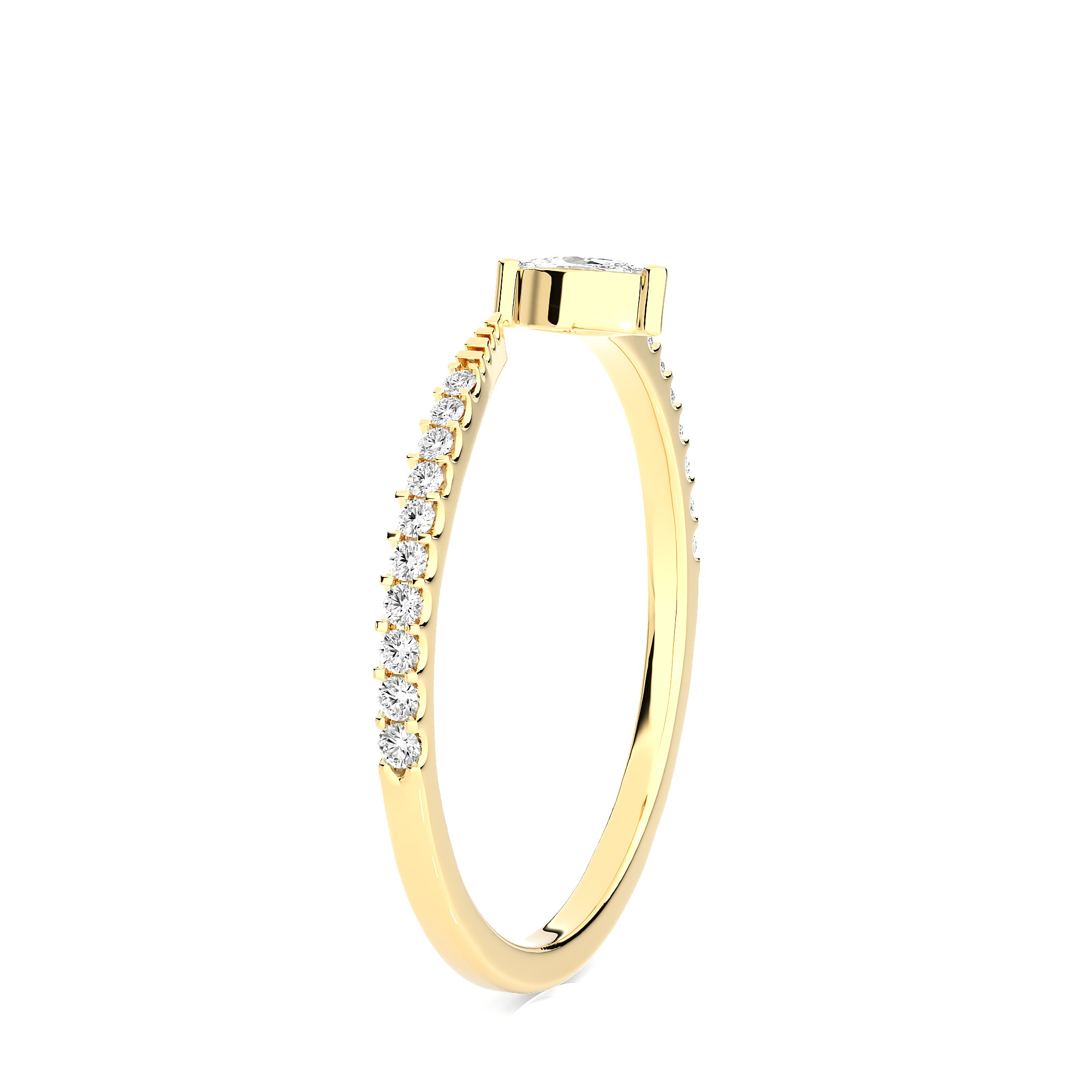 Light Minimalist Diamond Ring 3D print model_3