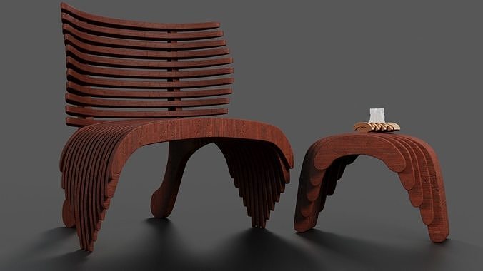 3D parametric furniture set Free 3D model