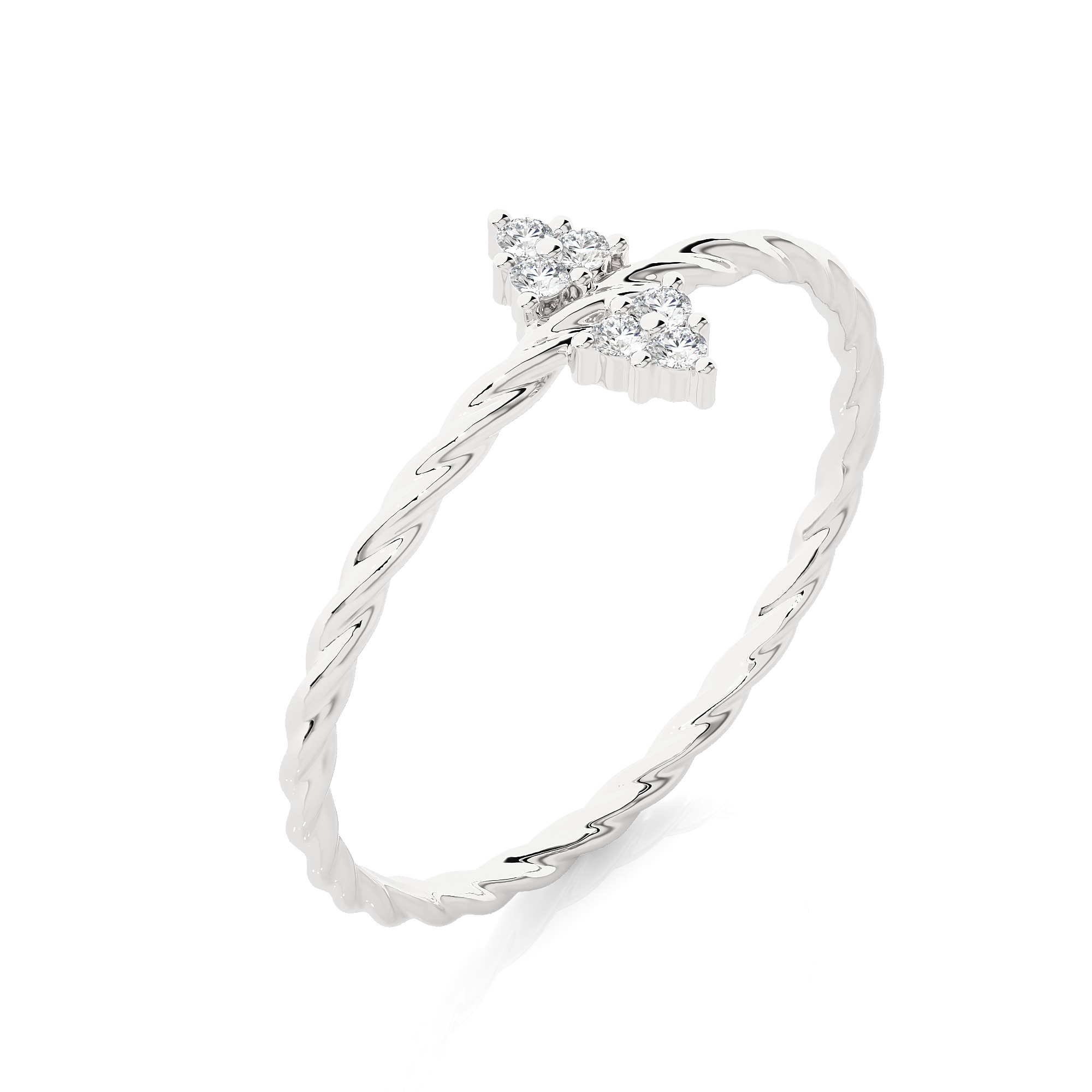 Light Minimalist Diamond Ring 3D print model_9