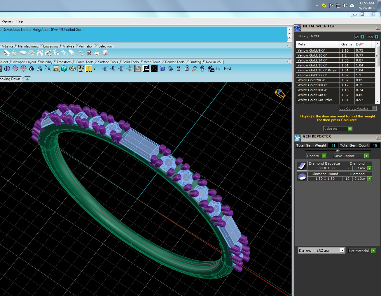 Light Minimalist Diamond Ring 3D print model_12