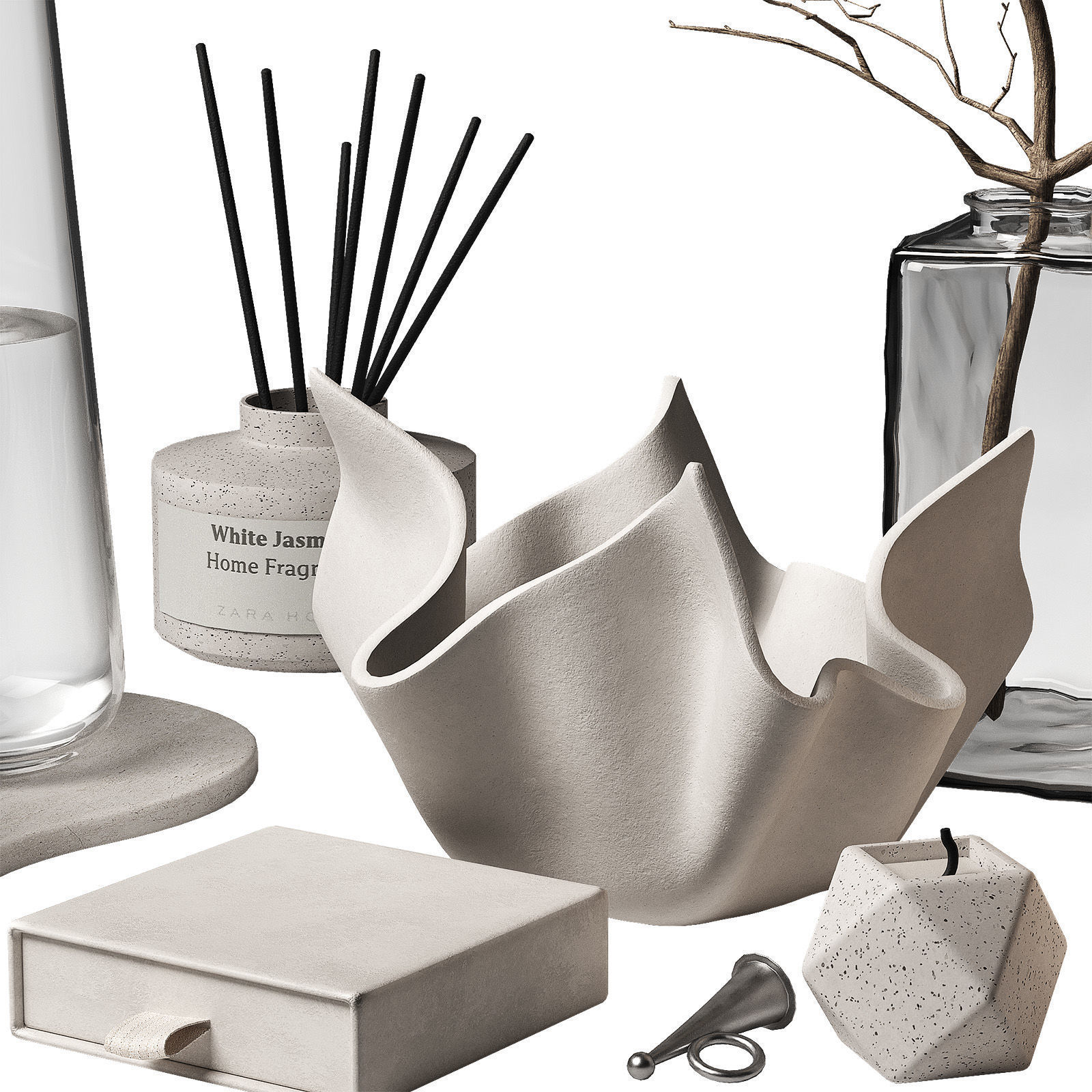 Decorative set Minimal style home decor 3D model_2