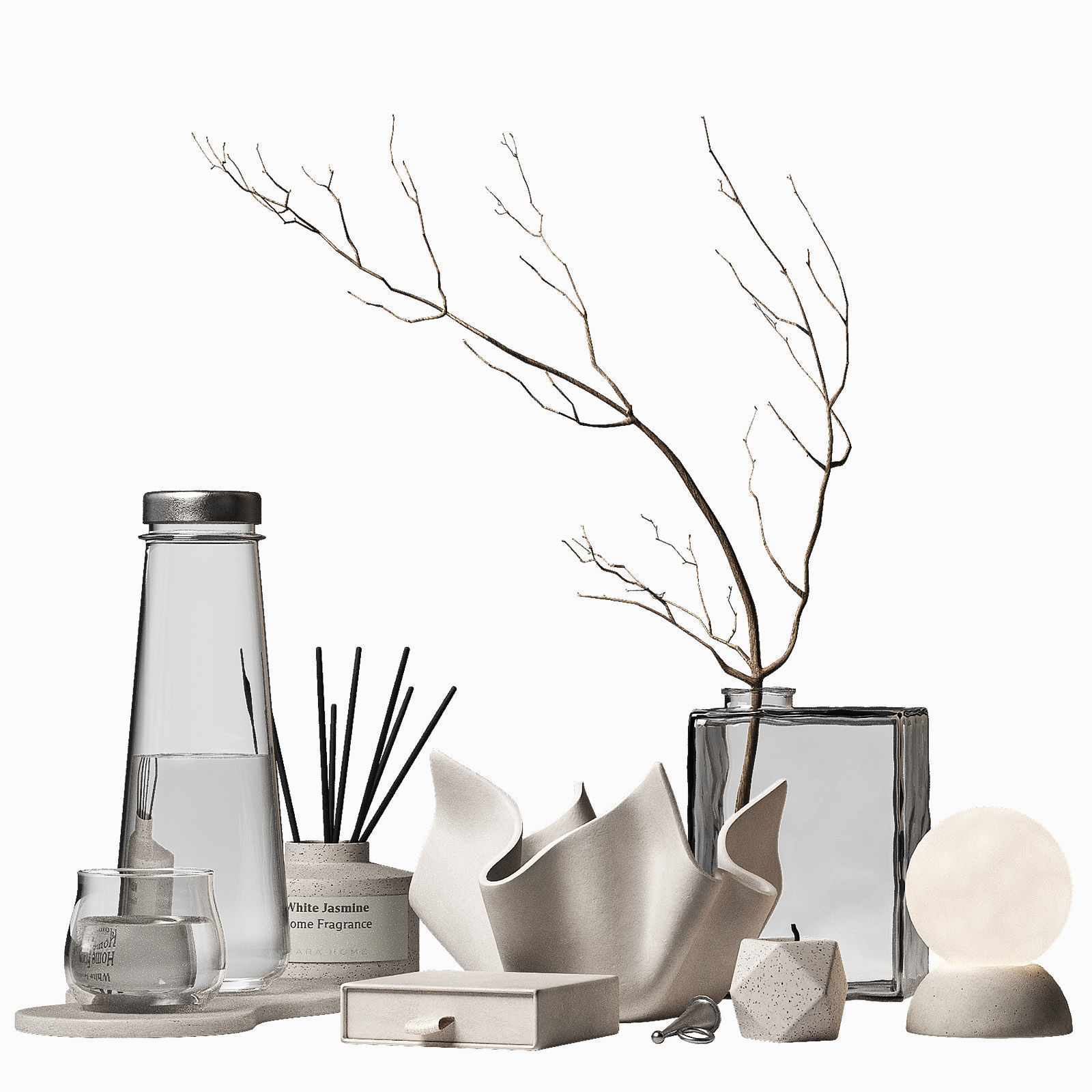 Decorative set Minimal style home decor 3D model_4