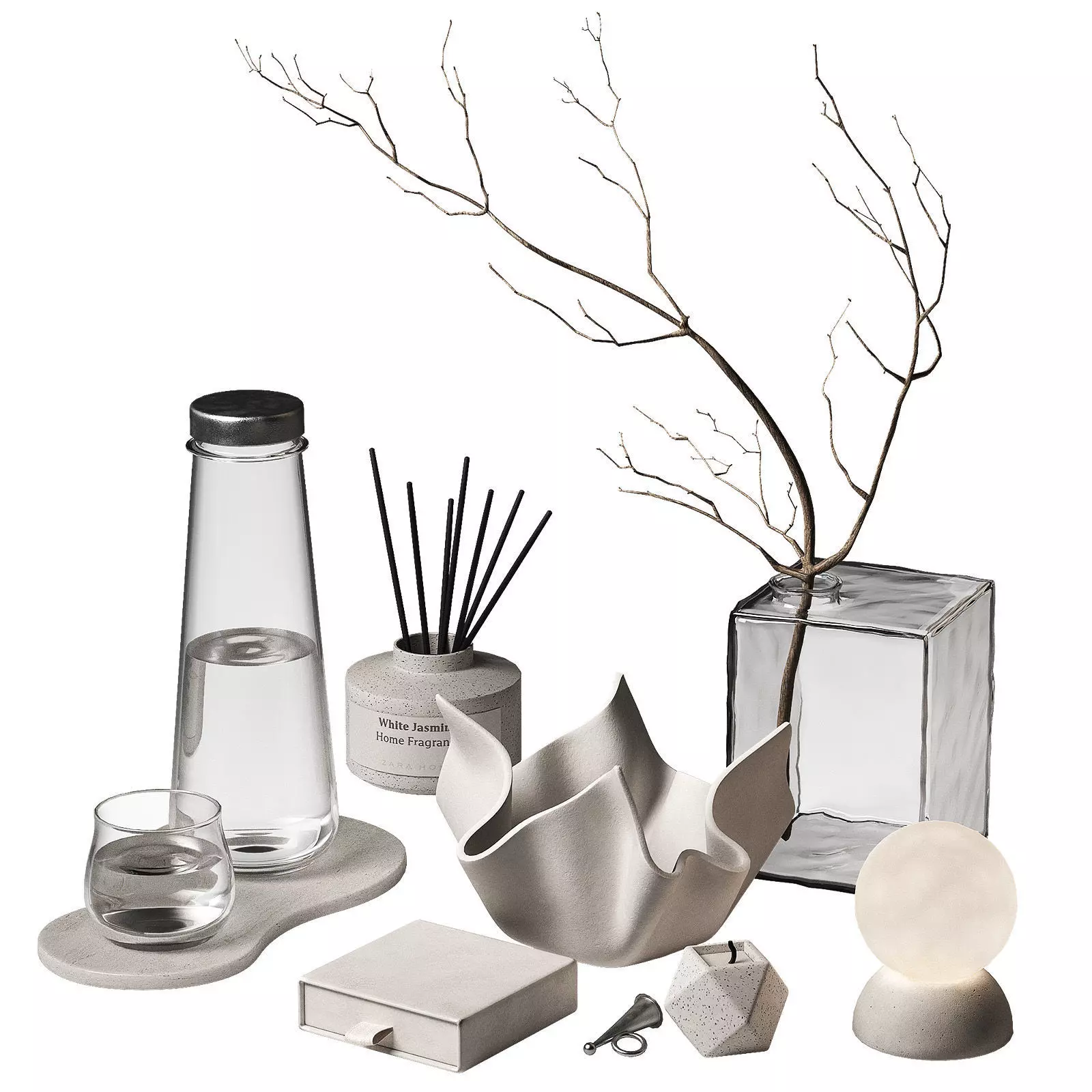 Decorative set Minimal style home decor 3D model_0