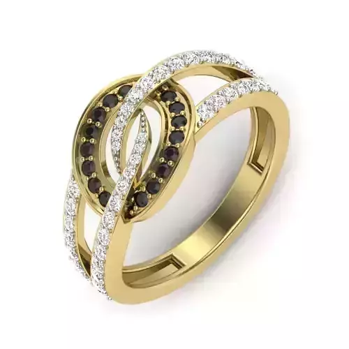 light weight  Yellow gold diamond rings-PR-446-DIA