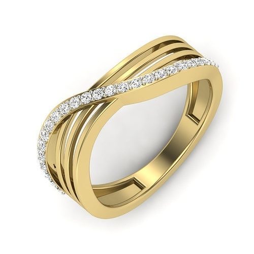 Yellow gold diamodnd rings-PR-449-DIA 3D print model