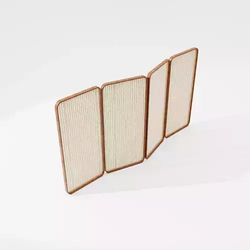 Wooden Wicker Room Divider Free low-poly 3D model