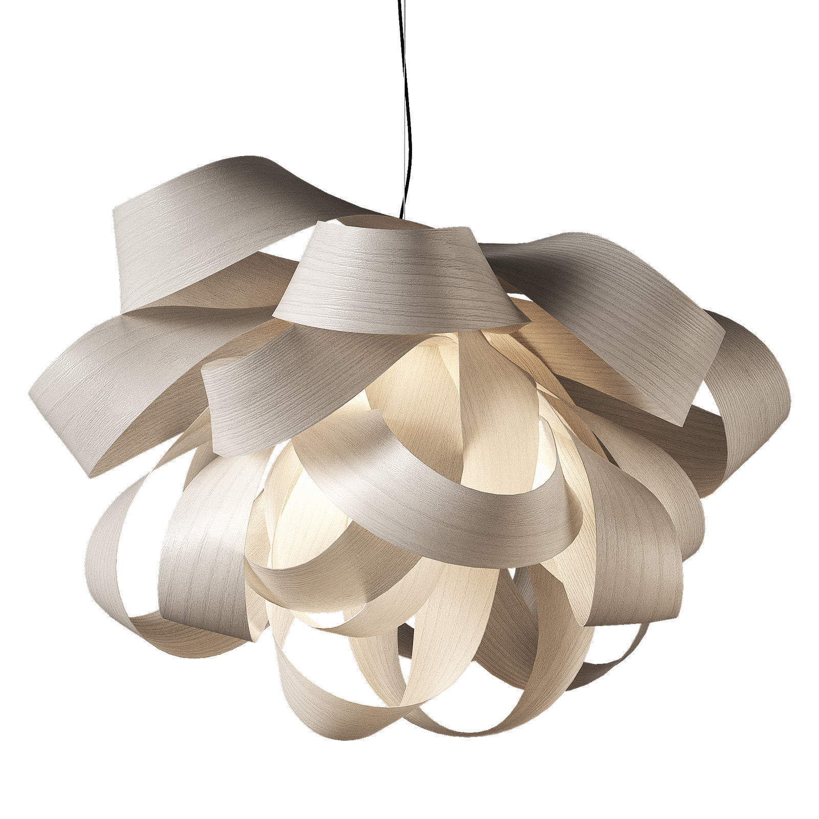 Agatha by LZF Pendant with Solid Wood Shade 3D model_1