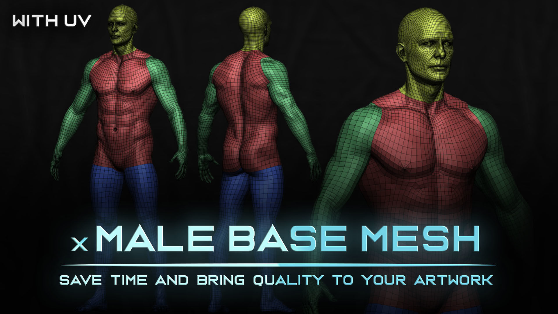 ECORCHE  Realistic Male Full Body Anatomy Model With BASE MESH 3D model_5
