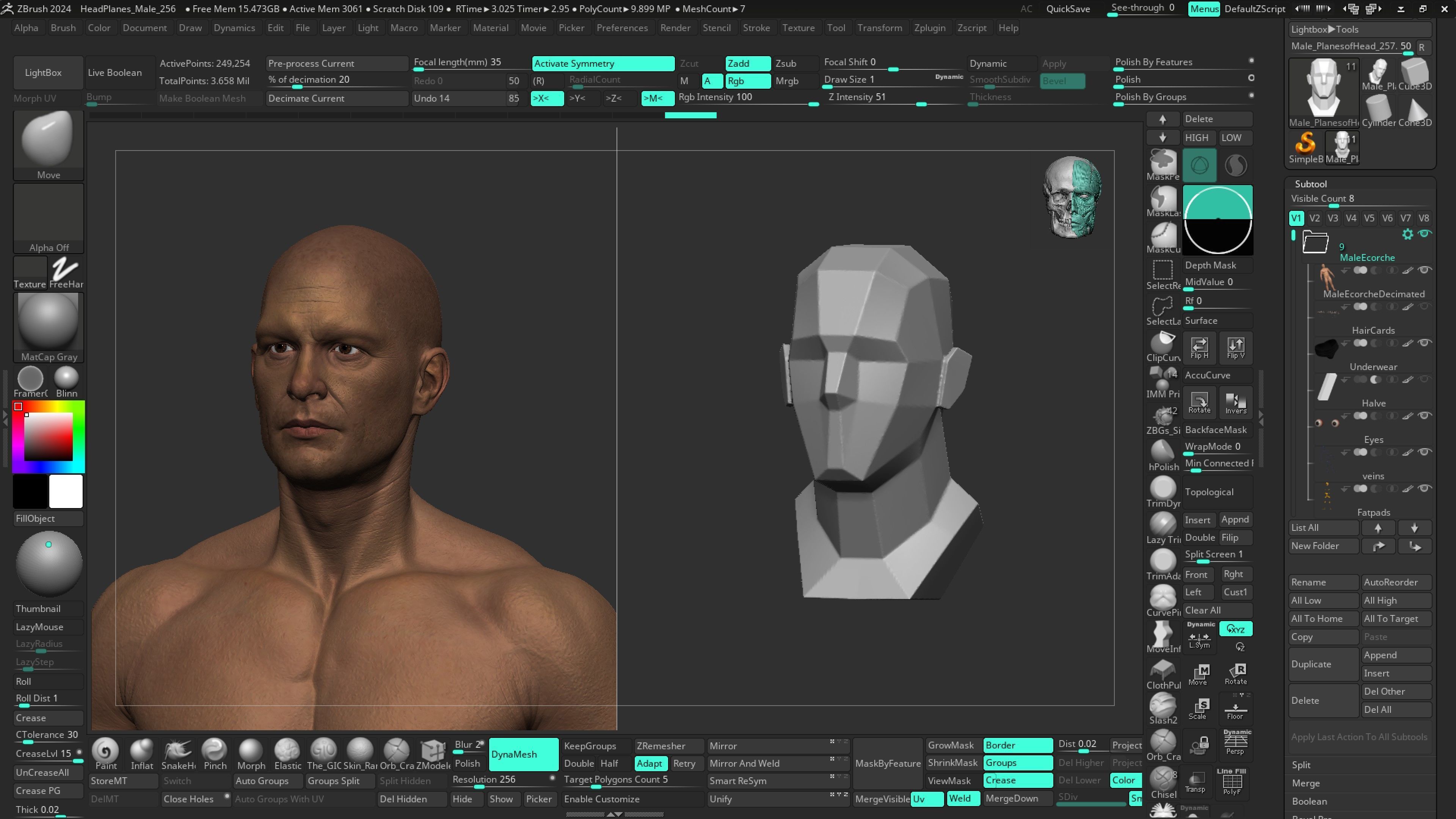 ECORCHE  Realistic Male Full Body Anatomy Model With BASE MESH 3D model_23
