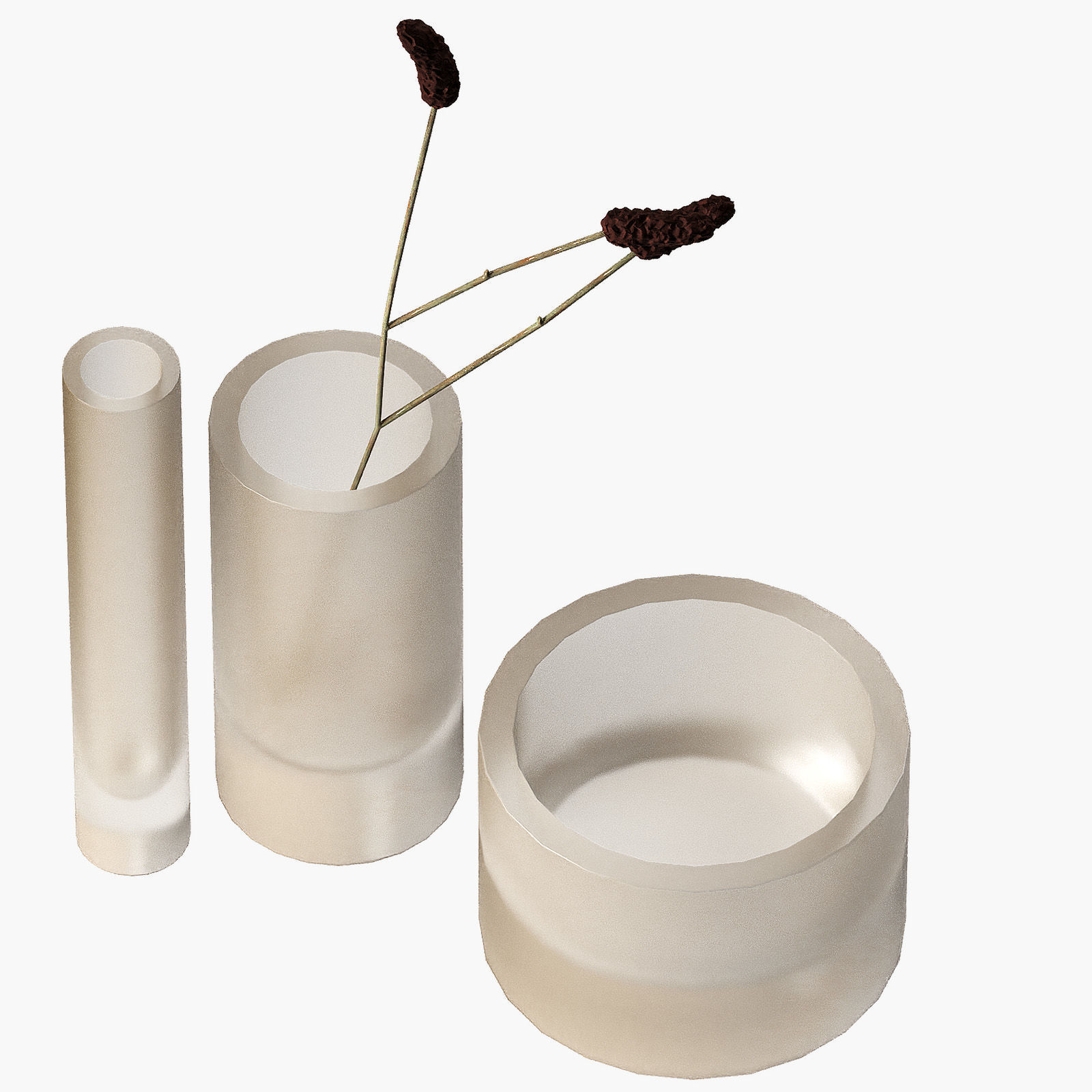 Decorative Glass Vases Frosted colored glass 3D model_4