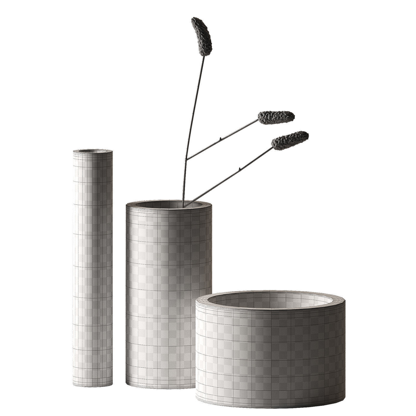 Decorative Glass Vases Frosted colored glass 3D model_5