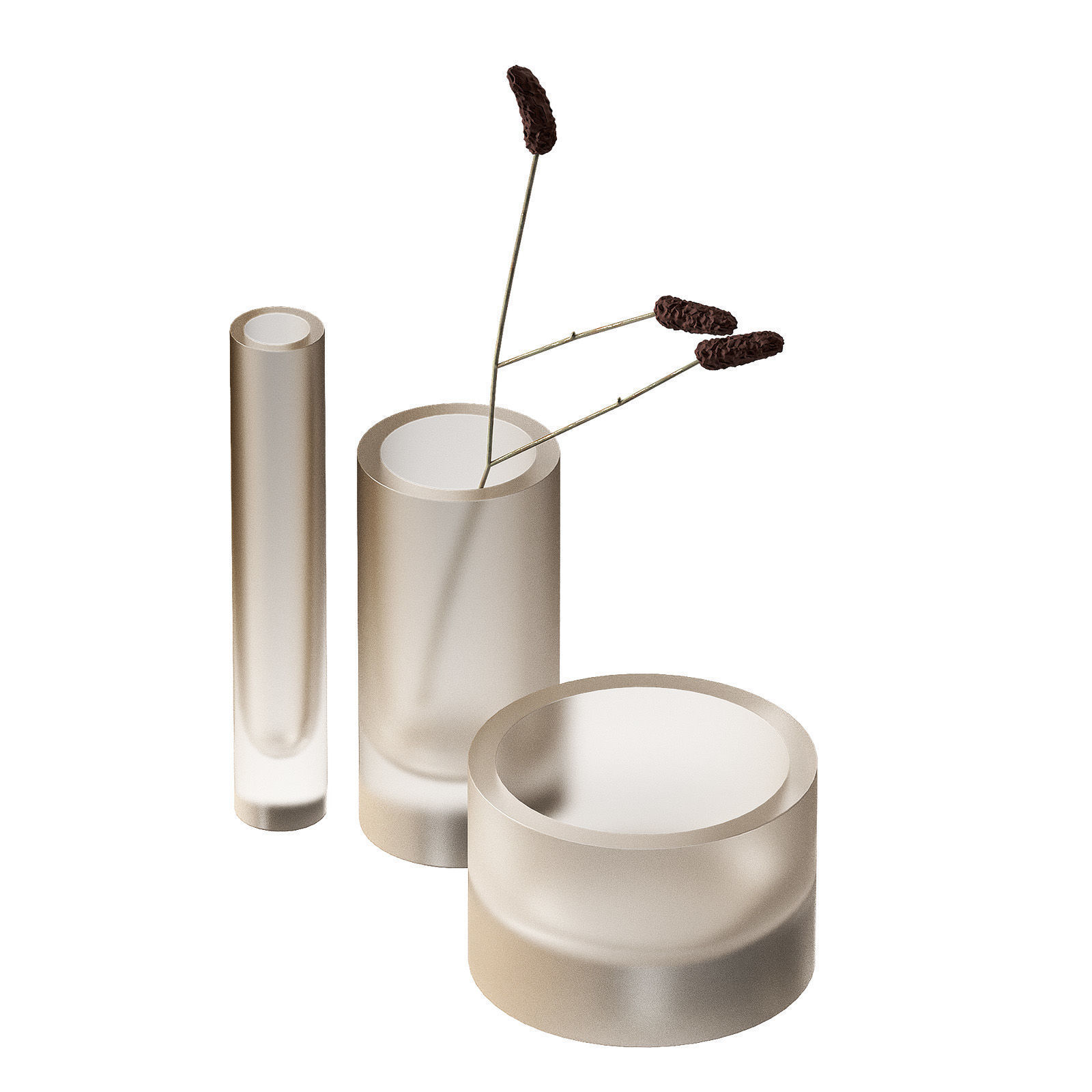 Decorative Glass Vases Frosted colored glass 3D model_1