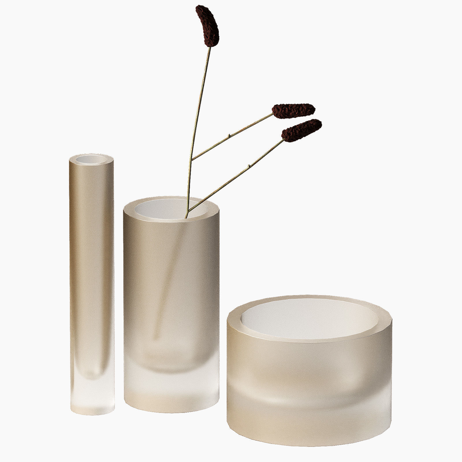 Decorative Glass Vases Frosted colored glass 3D model_2