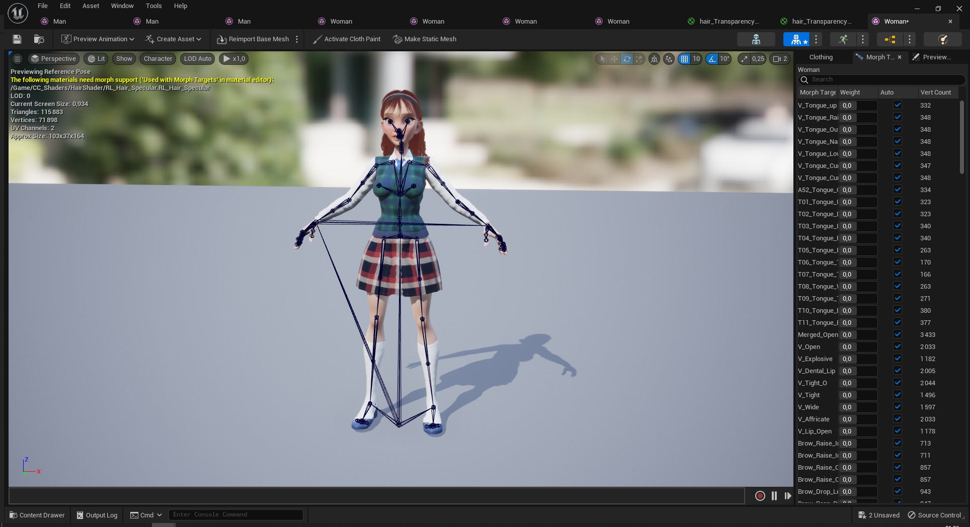 School Girl uniform suit stylized realism Low-poly 3D model_28