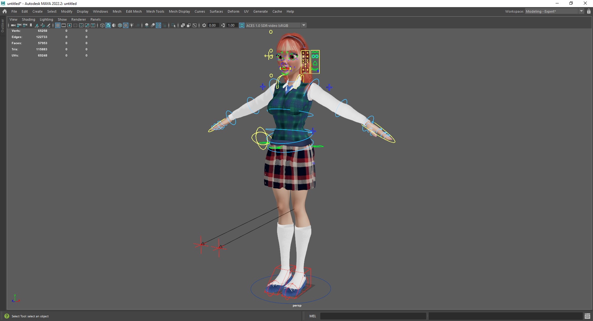 School Girl uniform suit stylized realism Low-poly 3D model_23
