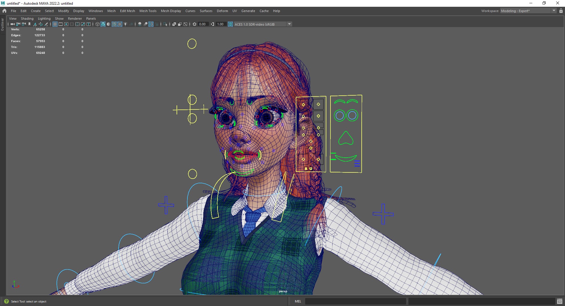 School Girl uniform suit stylized realism Low-poly 3D model_25