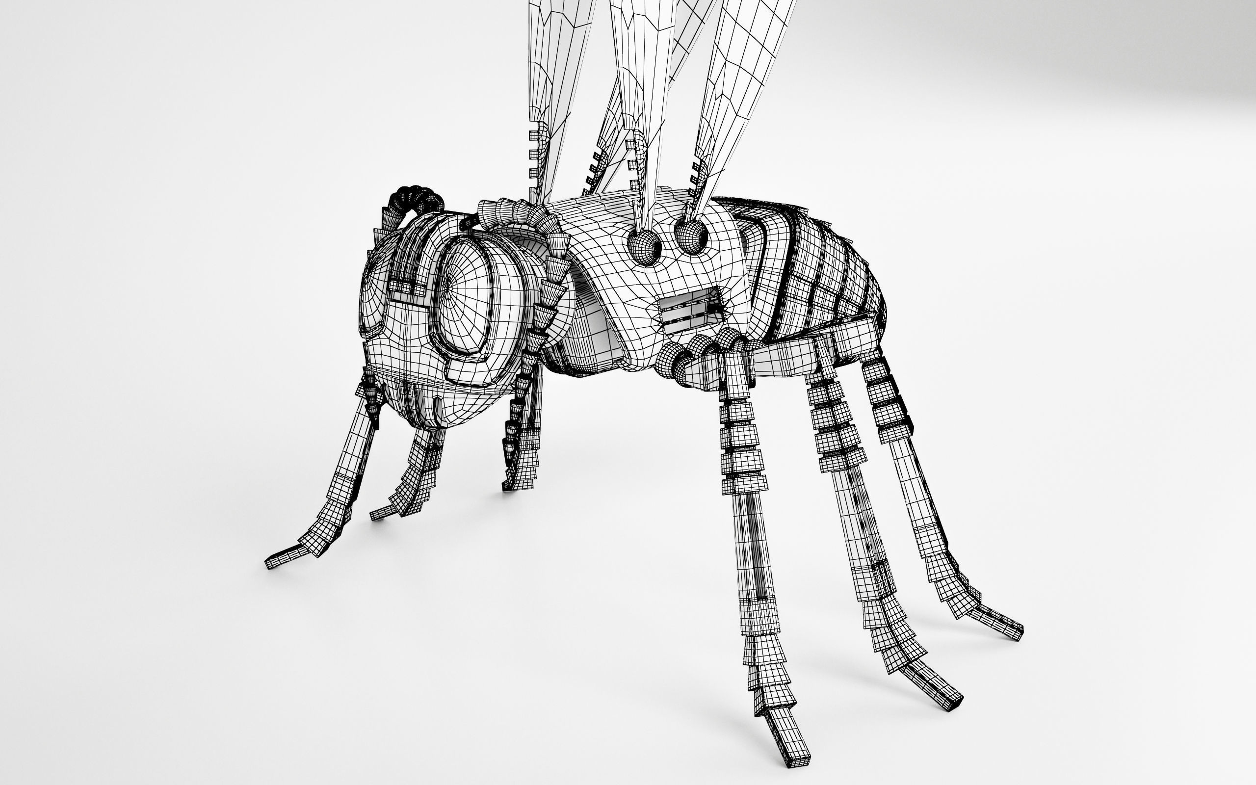 Robot wasp mechanical 3D model_8