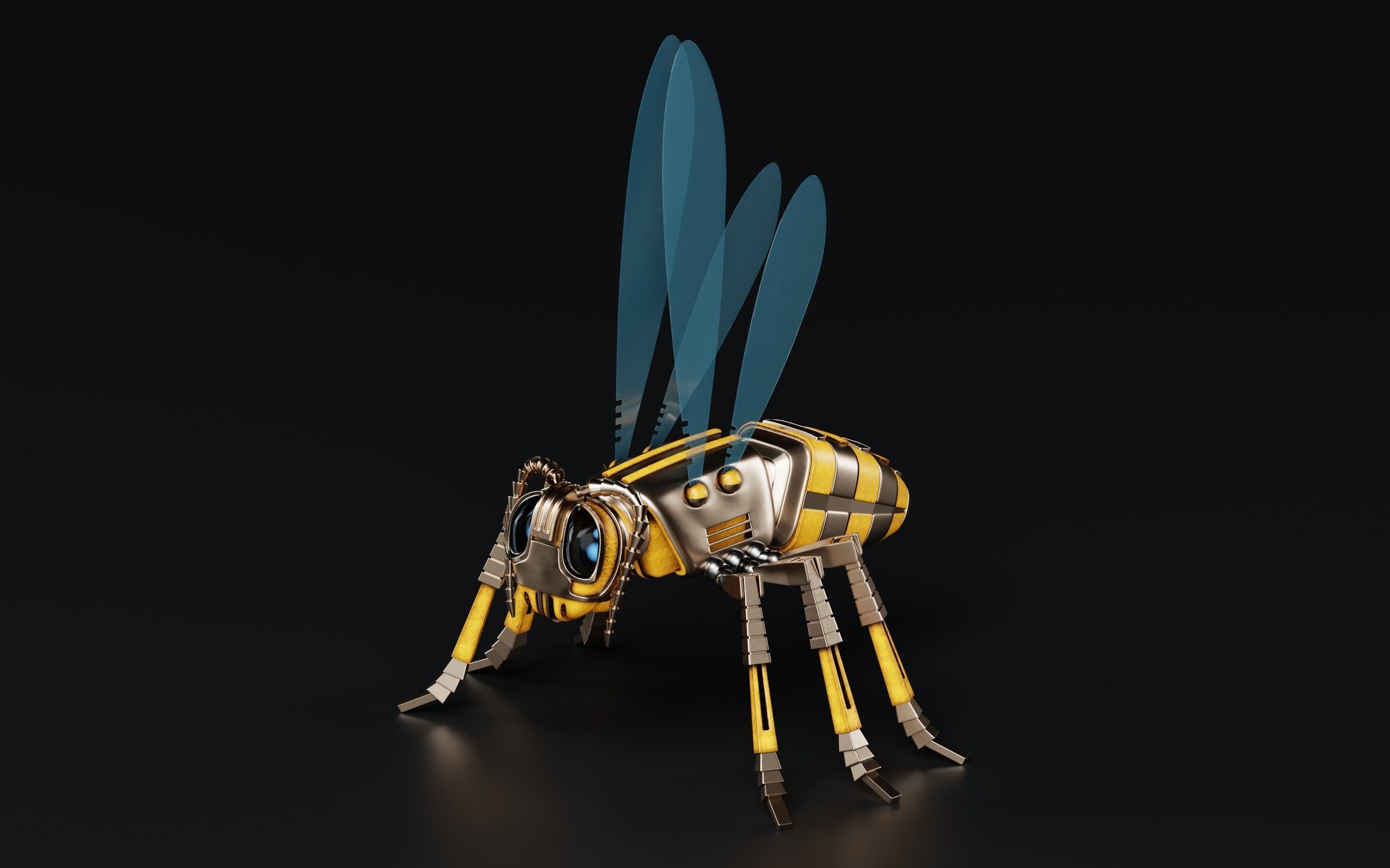 Robot wasp mechanical 3D model_7