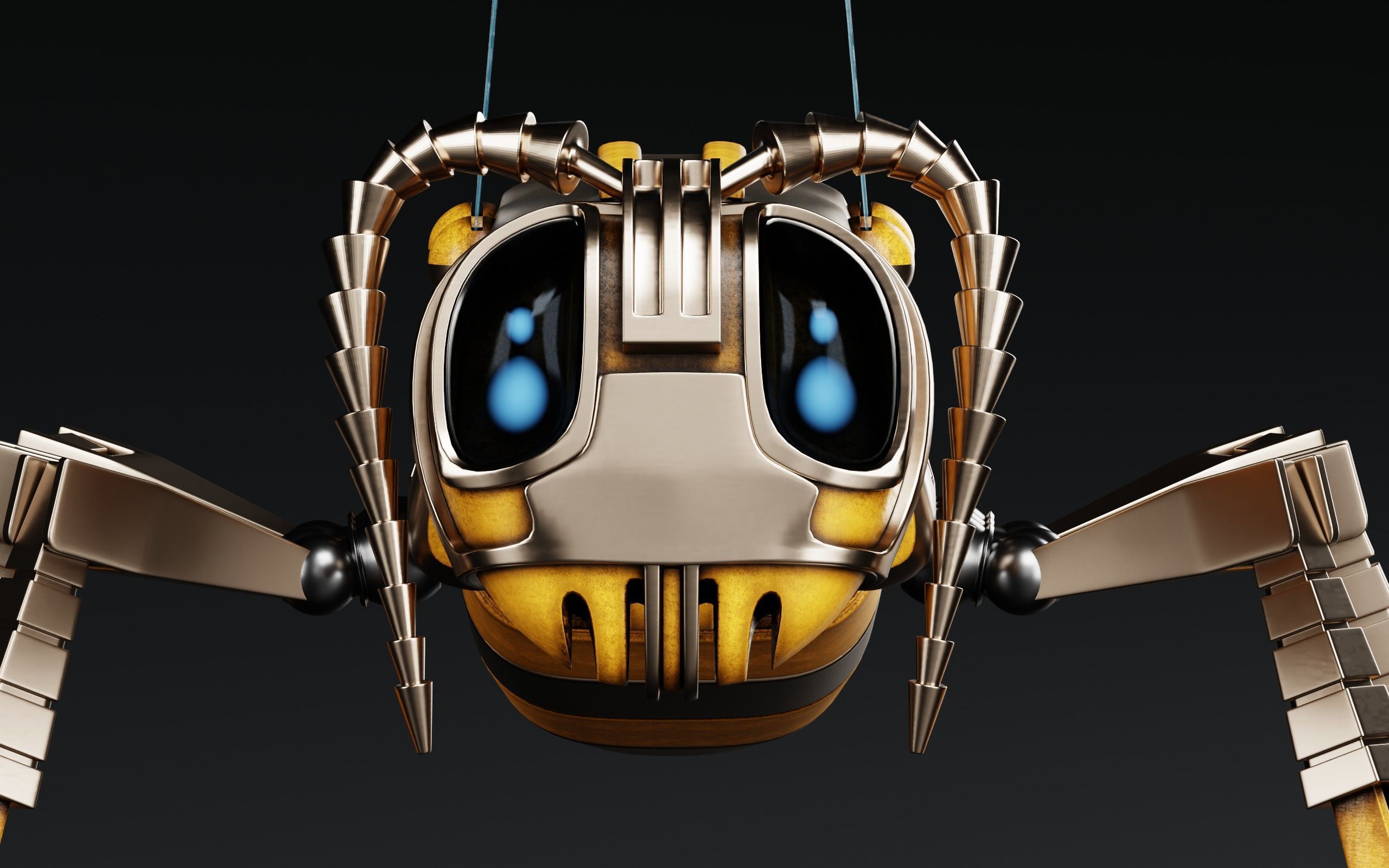 Robot wasp mechanical 3D model_1