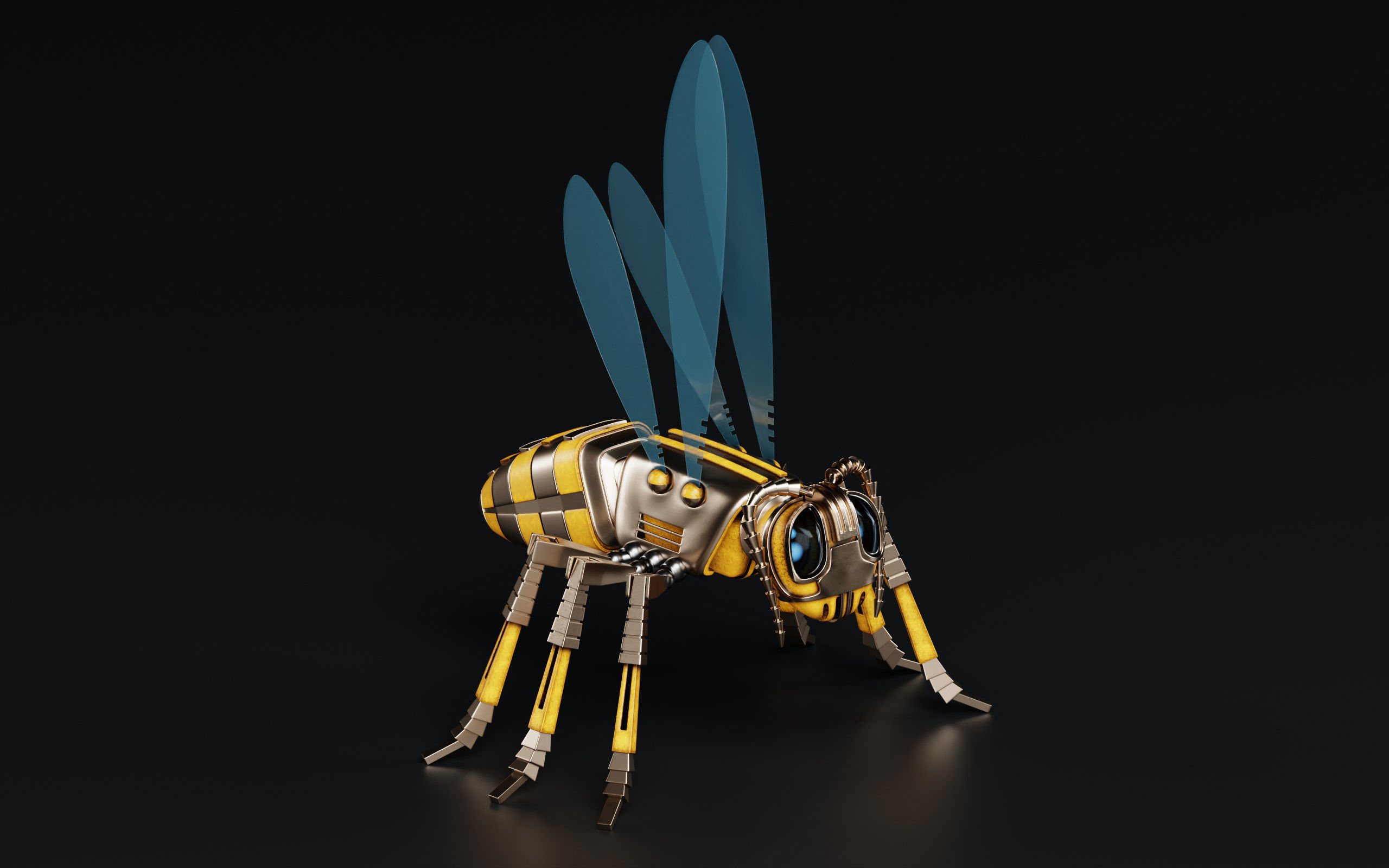 Robot wasp mechanical 3D model_6