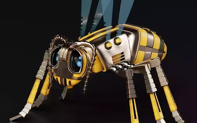 Robot wasp mechanical 3D model