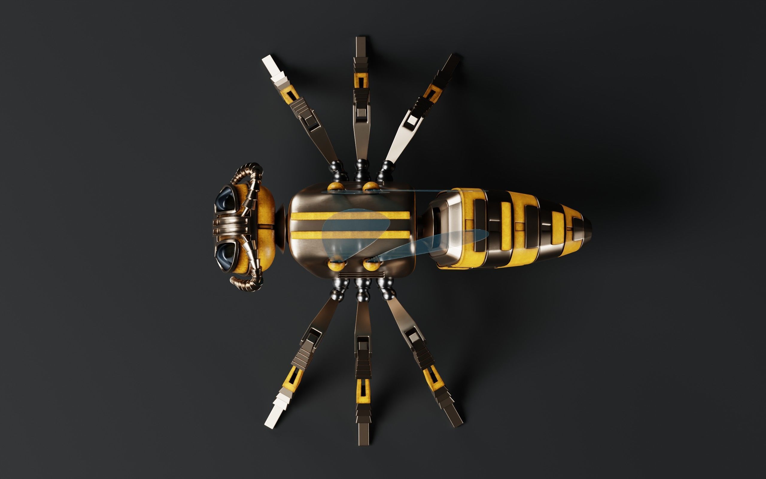 Robot wasp mechanical 3D model_5