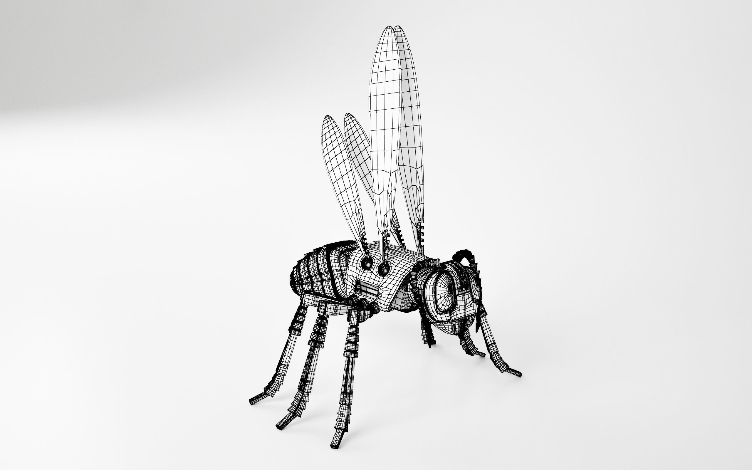 Robot wasp mechanical 3D model_9