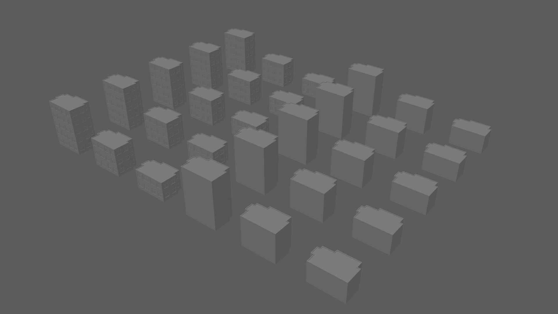 Cartoon Building Set Low Poly Buildings 300 Variant Modular 3D Model Collection_137