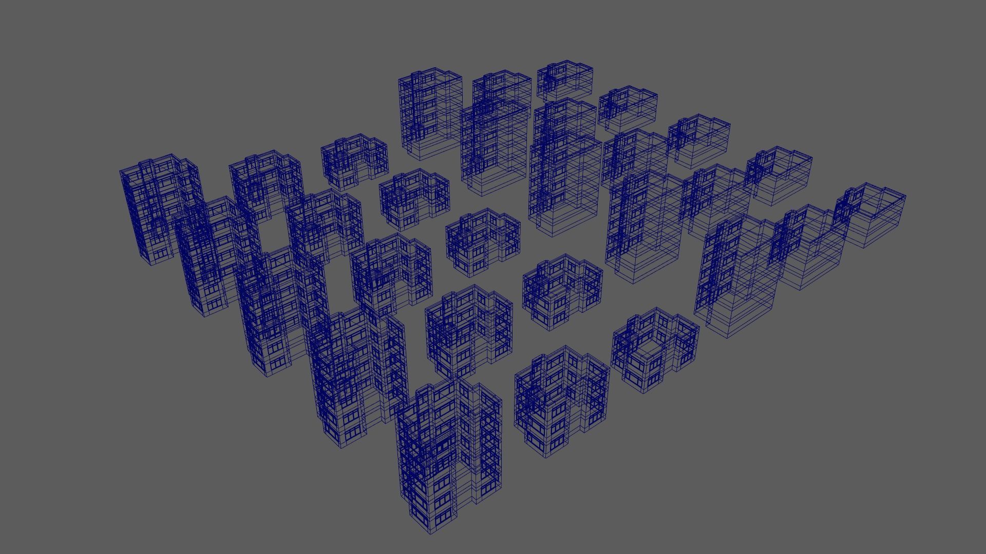 Cartoon Building Set Low Poly Buildings 300 Variant Modular 3D Model Collection_76