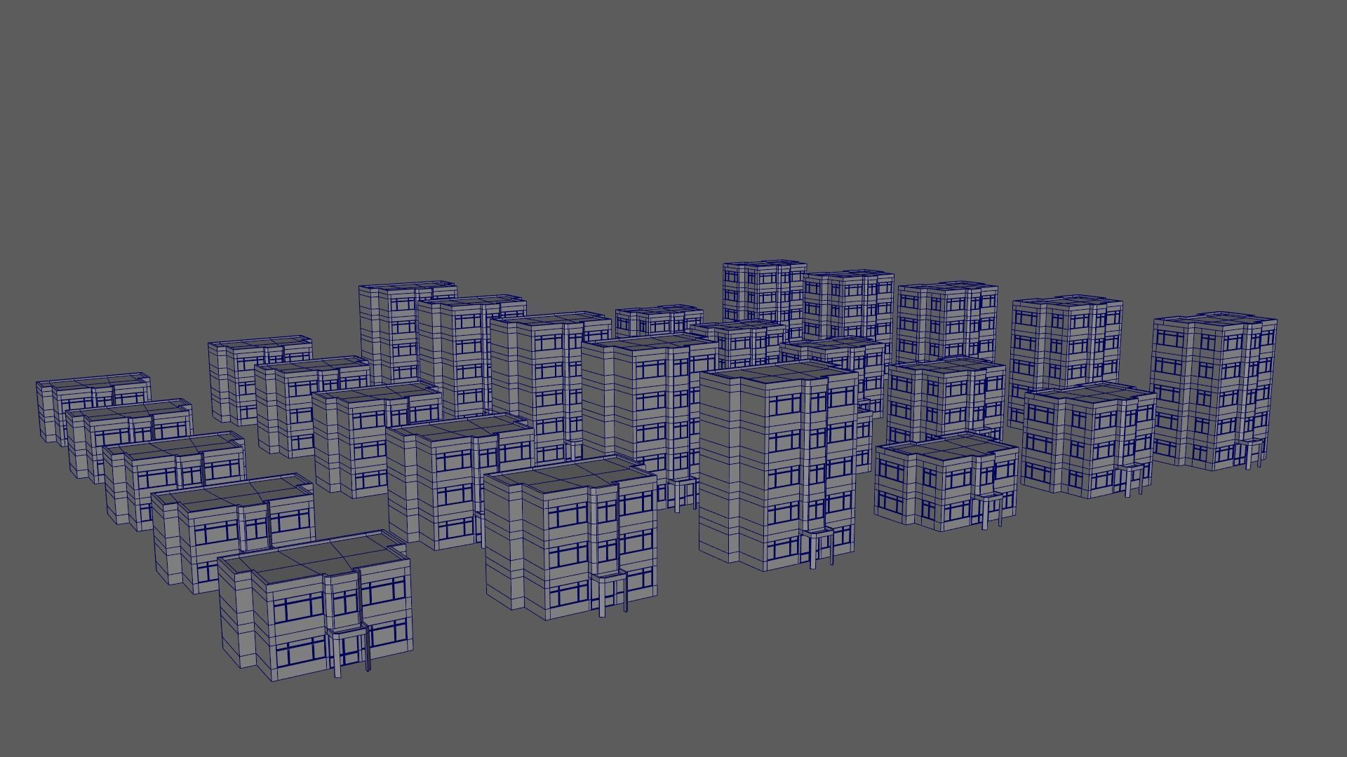 Cartoon Building Set Low Poly Buildings 300 Variant Modular 3D Model Collection_72