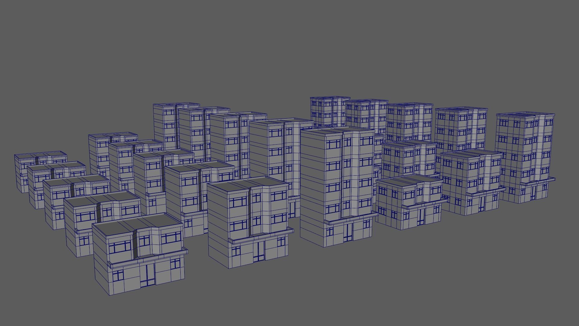 Cartoon Building Set Low Poly Buildings 300 Variant Modular 3D Model Collection_106