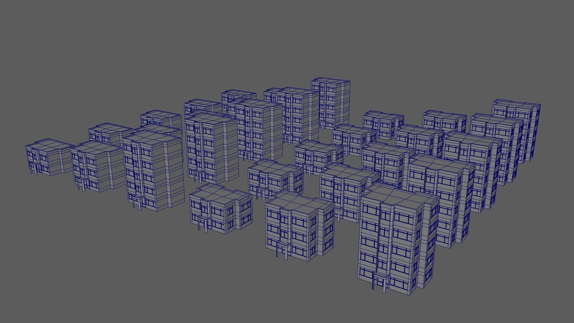 Cartoon Building Set Low Poly Buildings 300 Variant Modular 3D Model Collection_132