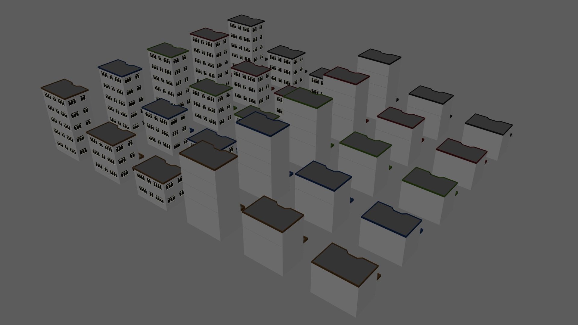 Cartoon Building Set Low Poly Buildings 300 Variant Modular 3D Model Collection_56