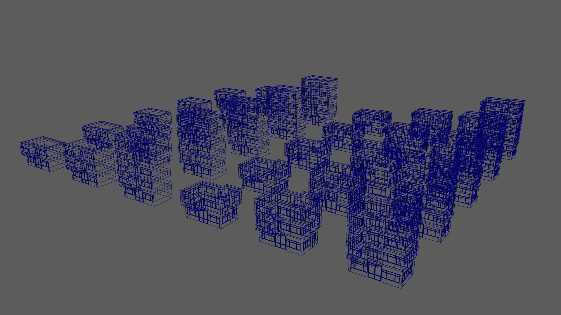 Cartoon Building Set Low Poly Buildings 300 Variant Modular 3D Model Collection_128