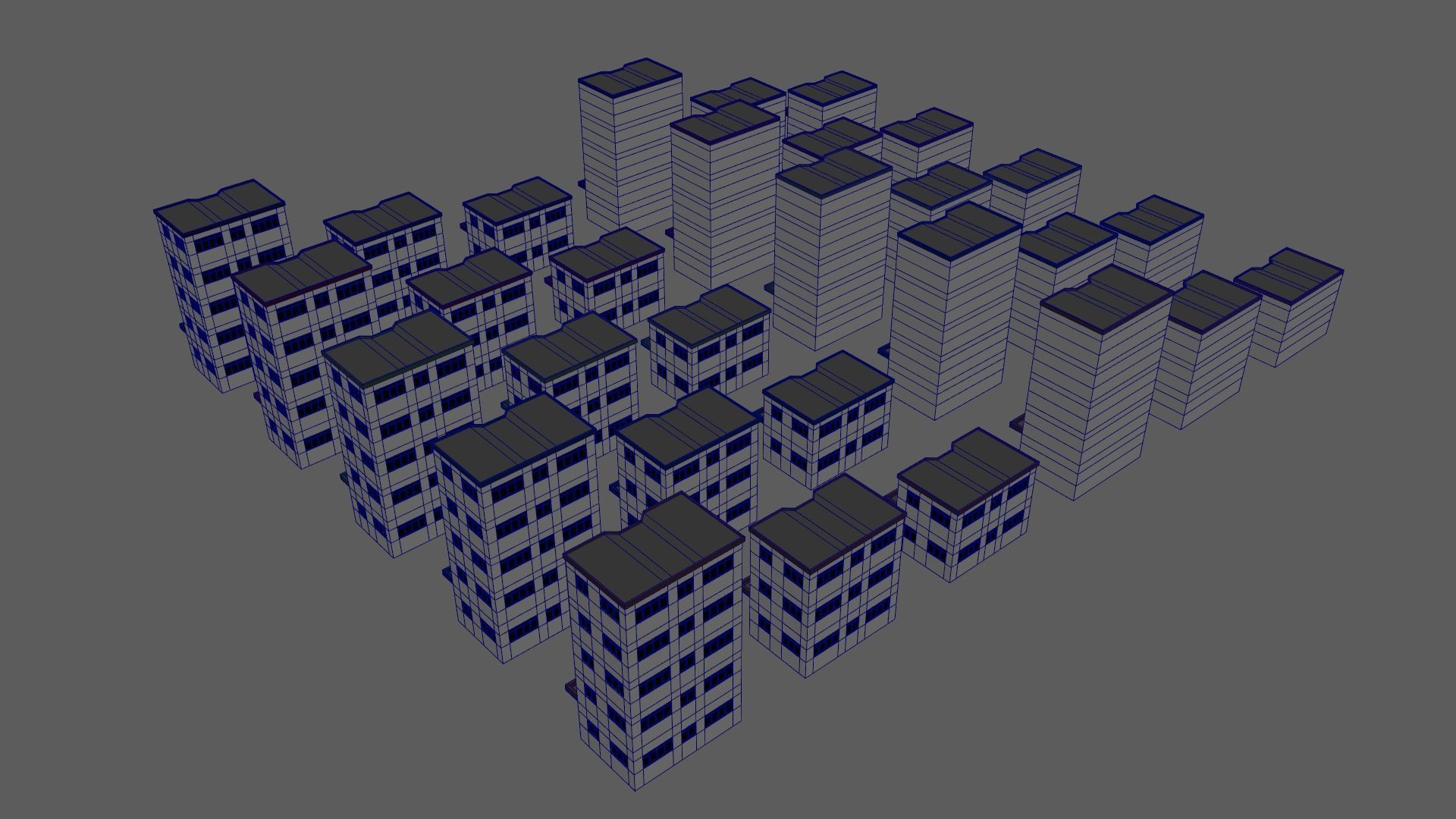 Cartoon Building Set Low Poly Buildings 300 Variant Modular 3D Model Collection_122