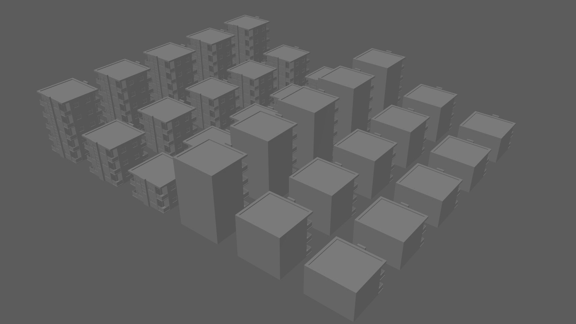 Cartoon Building Set Low Poly Buildings 300 Variant Modular 3D Model Collection_66