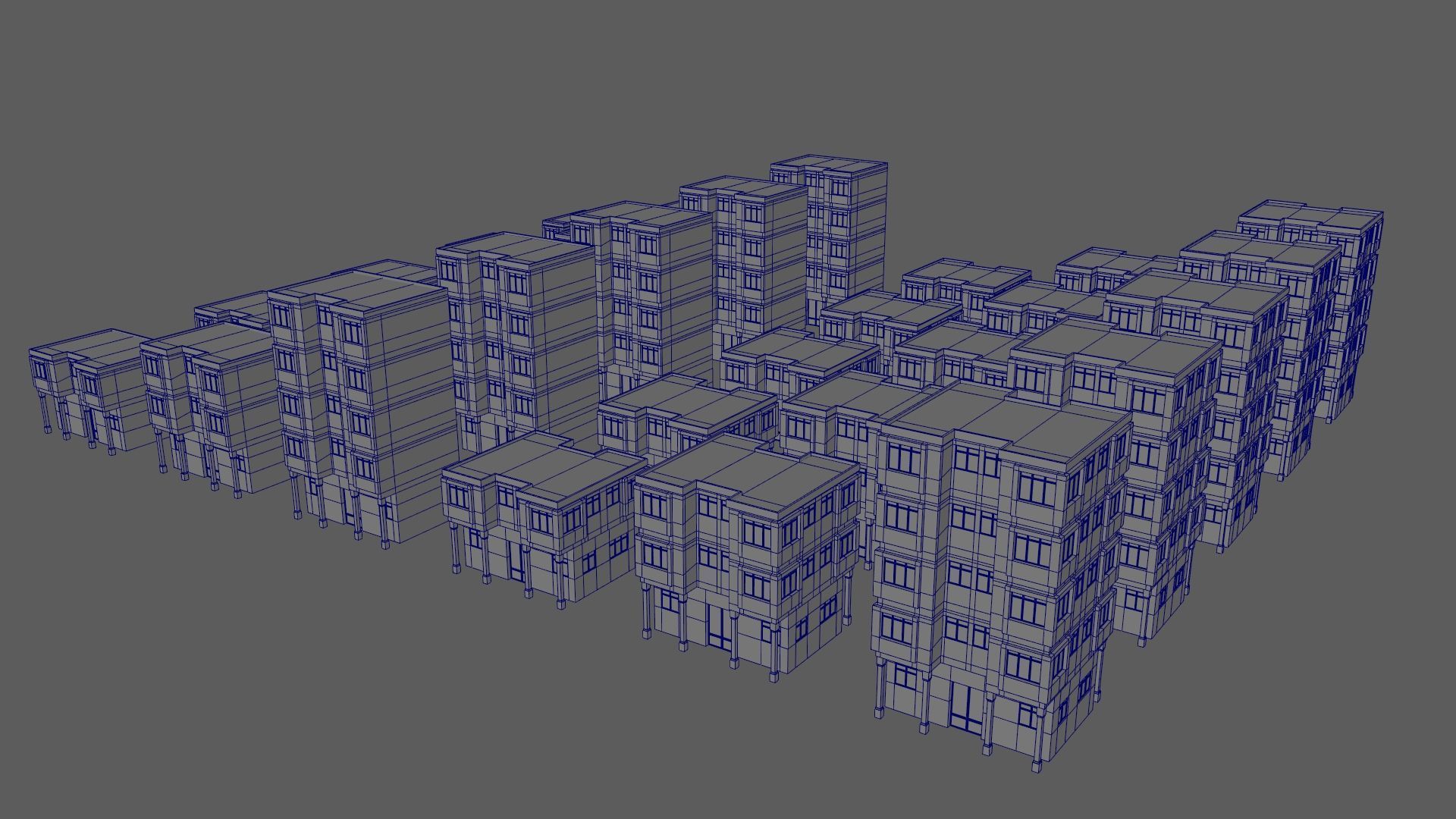 Cartoon Building Set Low Poly Buildings 300 Variant Modular 3D Model Collection_141