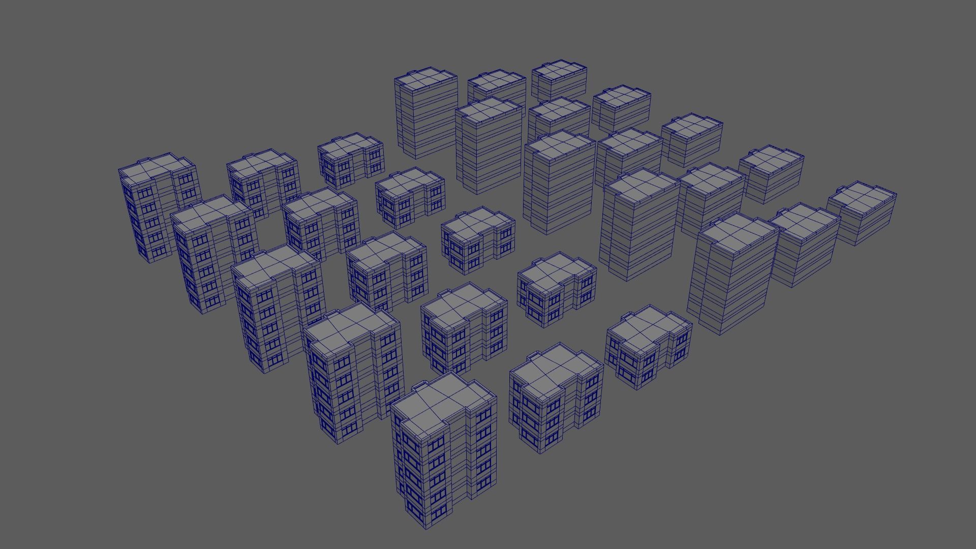 Cartoon Building Set Low Poly Buildings 300 Variant Modular 3D Model Collection_93