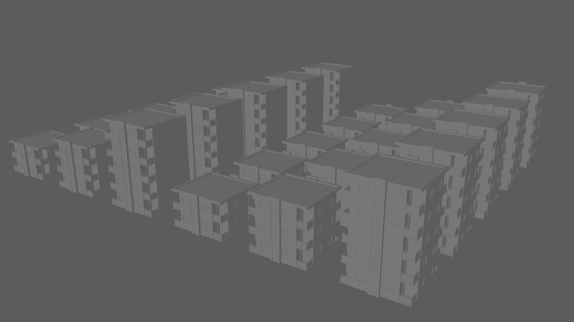 Cartoon Building Set Low Poly Buildings 300 Variant Modular 3D Model Collection_49