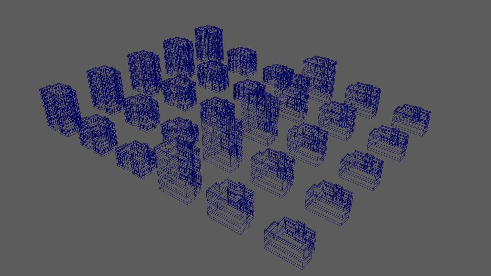 Cartoon Building Set Low Poly Buildings 300 Variant Modular 3D Model Collection_102