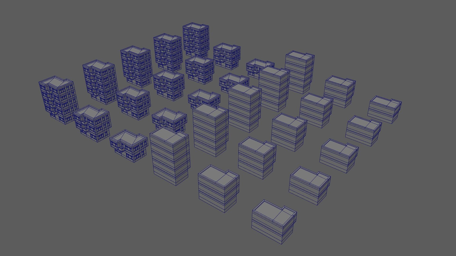 Cartoon Building Set Low Poly Buildings 300 Variant Modular 3D Model Collection_75