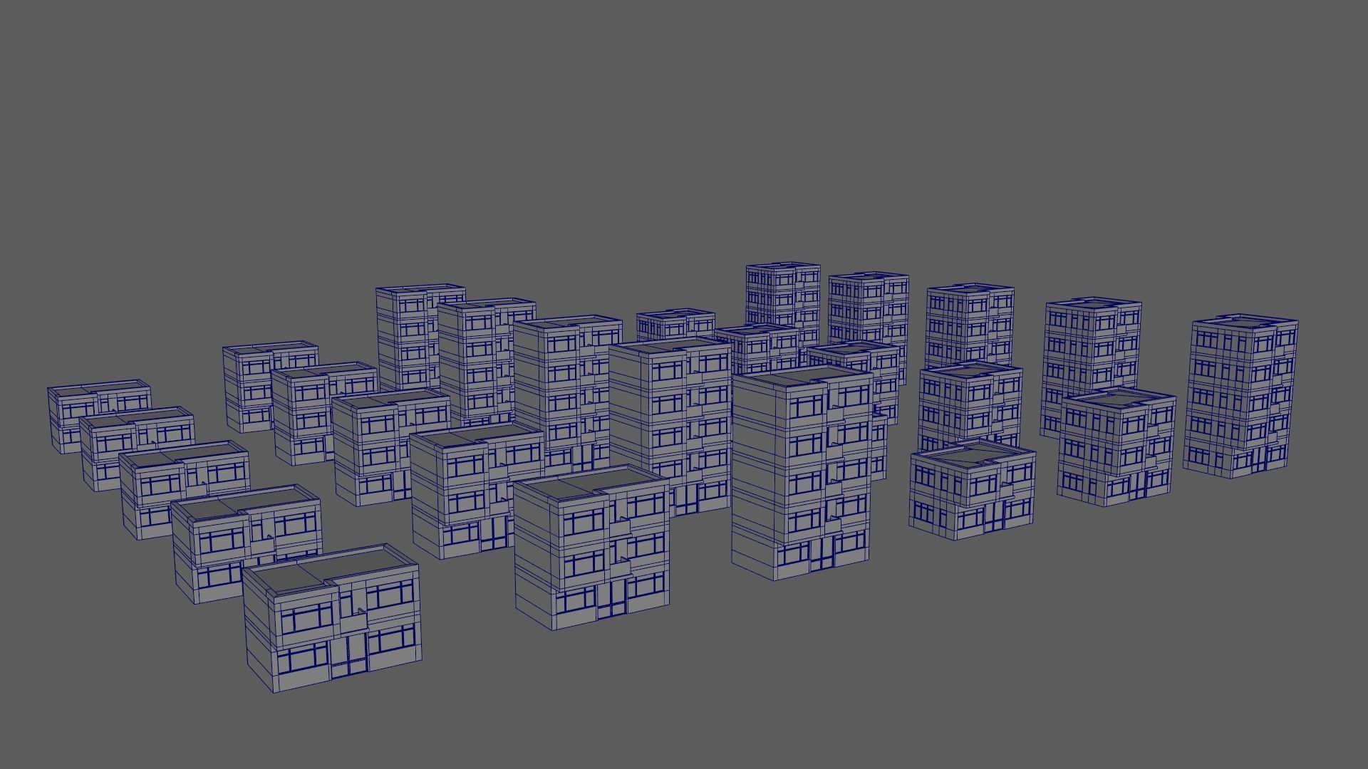 Cartoon Building Set Low Poly Buildings 300 Variant Modular 3D Model Collection_126