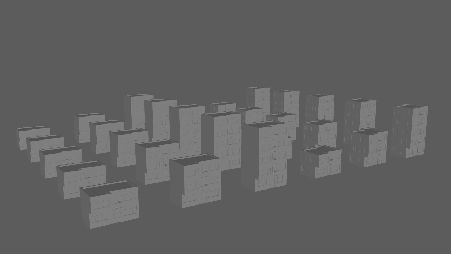 Cartoon Building Set Low Poly Buildings 300 Variant Modular 3D Model Collection_51