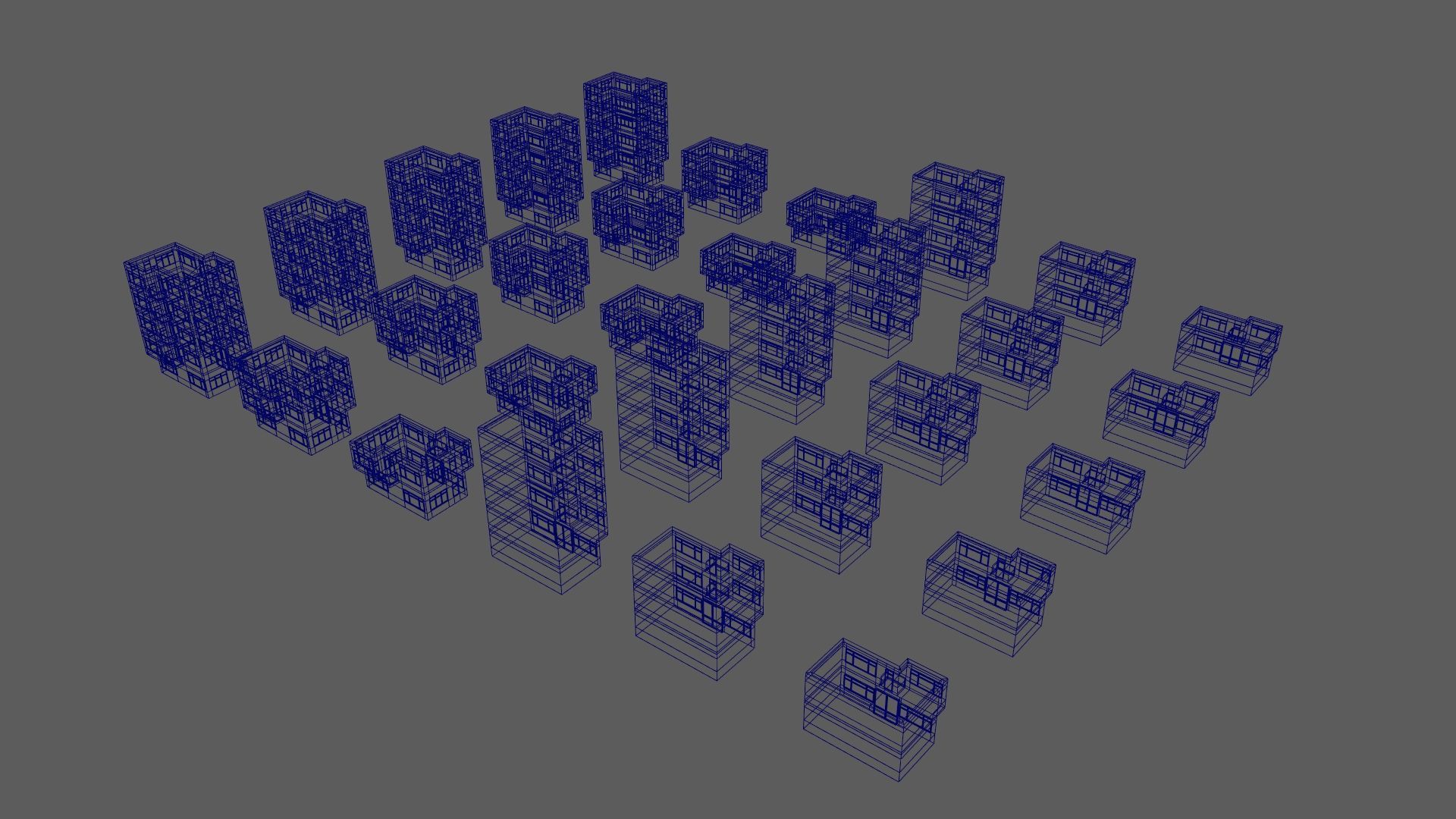 Cartoon Building Set Low Poly Buildings 300 Variant Modular 3D Model Collection_90