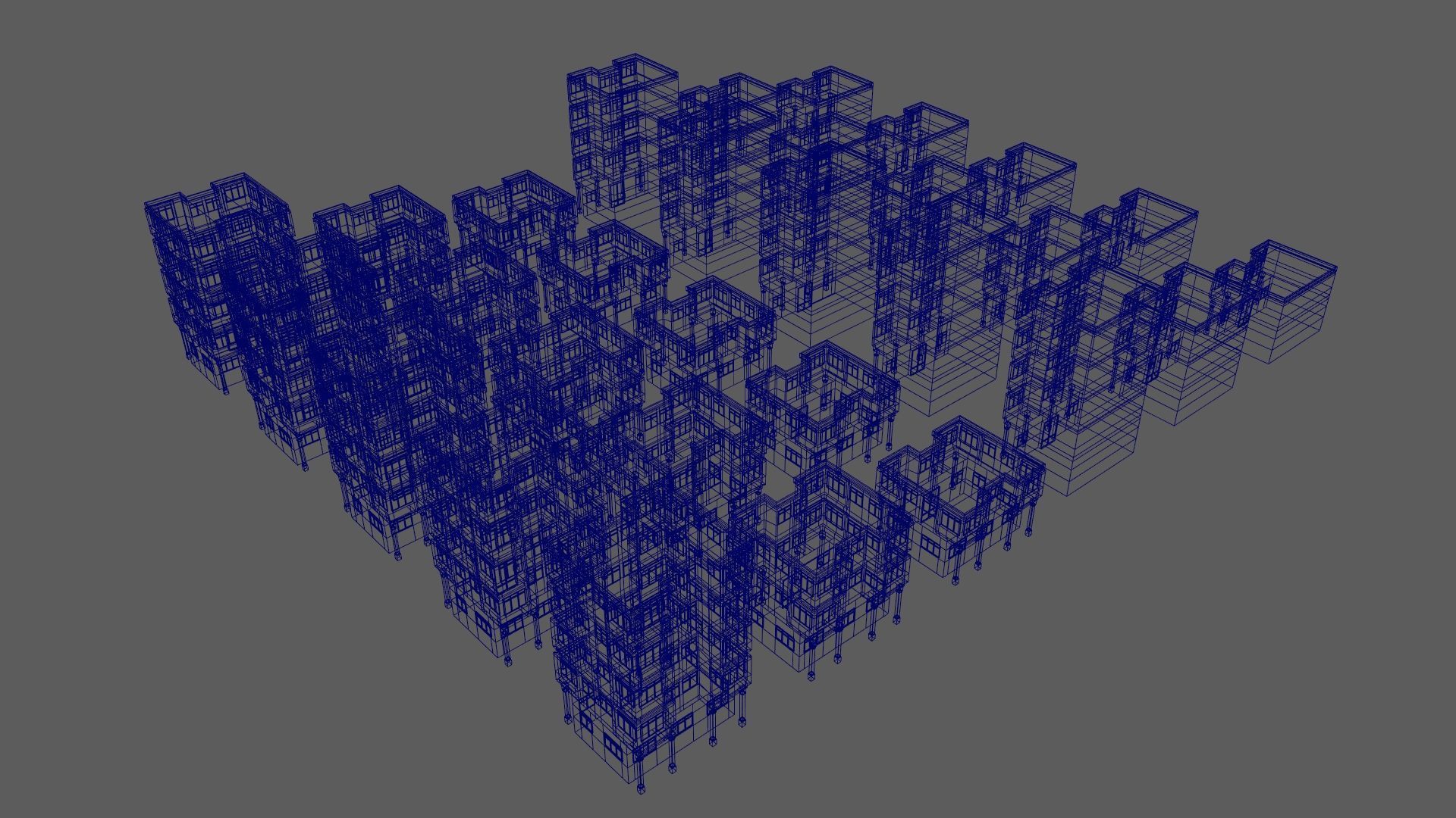 Cartoon Building Set Low Poly Buildings 300 Variant Modular 3D Model Collection_135