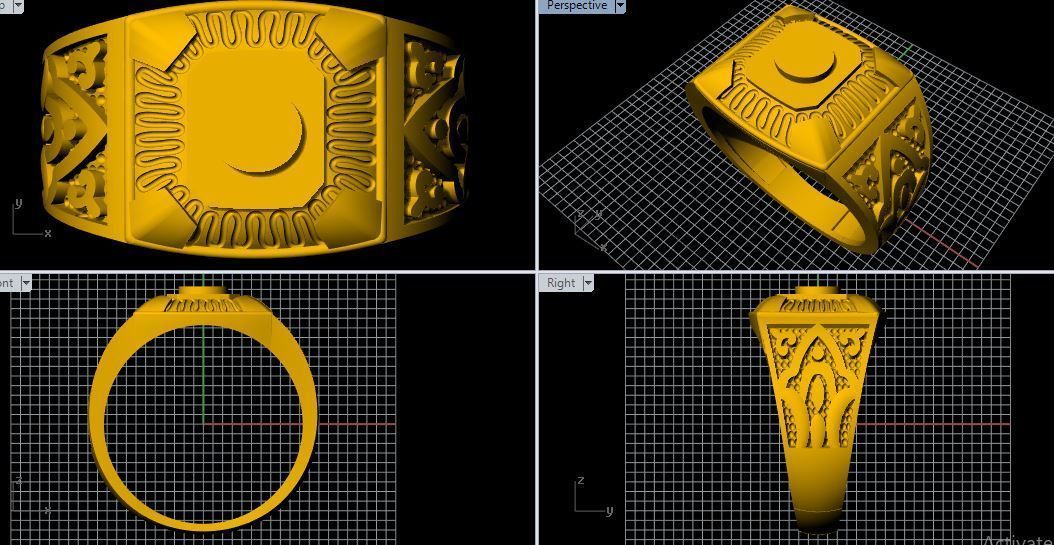 Signet Ring 3dm file 3D print model_1