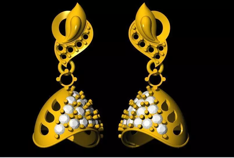 Jhumka Earrings 3dm file 3D print model