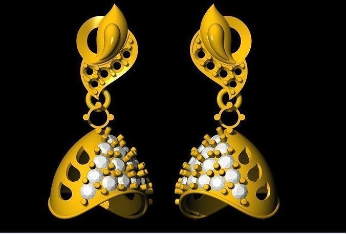 Jhumka Earrings 3dm file 3D print model