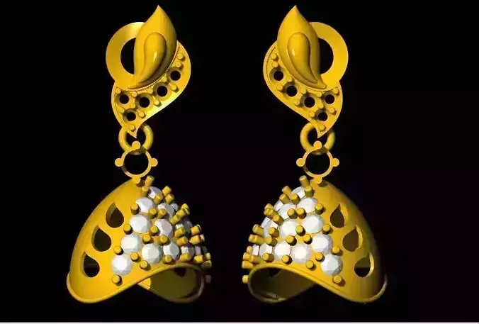 Jhumka Earrings 3dm file