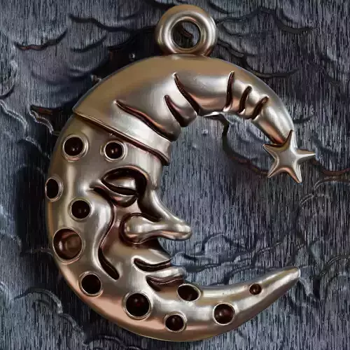 Moon face pendant 3D print model